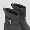 image:imageVIVAIA Gisella Womens Ankle Boots Square Toe Block Heel Booties with Removable Buckle Comfortable Water Repellent Dress Shoe for Fall Winter Daily OutfitGrey