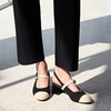 image:imageVIVAIA Juliana AlmondToe Slingback MaryJane Sandals Arch Support Adaptive Fit StrapBlack Ivory