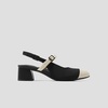 image:imageVIVAIA Juliana AlmondToe Slingback MaryJane Sandals Arch Support Adaptive Fit StrapBlack Ivory