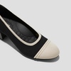 image:imageVIVAIA Julie Arch Pro Womens Almond Toe Block Heel Pumps Knit Upper Arch SupportBlack  Ivory