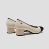 image:imageVIVAIA Julie Arch Pro Womens Almond Toe Block Heel Pumps Knit Upper Arch SupportIvory  Black