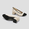 image:imageVIVAIA Julie Arch Pro Womens Almond Toe Block Heel Pumps Knit Upper Arch SupportIvory  Black