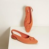 image:imageVIVAIA Kalina Mini SquareToe Slingback Elegant Flat SandalsApricot