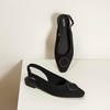 image:imageVIVAIA Kalina Mini SquareToe Slingback Elegant Flat SandalsBlack