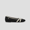 image:imageVIVAIA Marah Womens Square Toe Flats with Crisscross Buckle Recycled Knit Ballet Flats for Work amp Travel Machine Washable AntiSlipBlack  Ivory