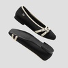 image:imageVIVAIA Marah Womens Square Toe Flats with Crisscross Buckle Recycled Knit Ballet Flats for Work amp Travel Machine Washable AntiSlipBlack  Ivory