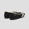 image:imageVIVAIA Marah Womens Square Toe Flats with Crisscross Buckle Recycled Knit Ballet Flats for Work amp Travel Machine Washable AntiSlipBlack  Ivory