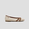 image:imageVIVAIA Marah Womens Square Toe Flats with Crisscross Buckle Recycled Knit Ballet Flats for Work amp Travel Machine Washable AntiSlipCream Ivory  Dkcaramel
