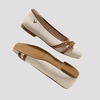 image:imageVIVAIA Marah Womens Square Toe Flats with Crisscross Buckle Recycled Knit Ballet Flats for Work amp Travel Machine Washable AntiSlipCream Ivory  Dkcaramel