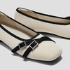 image:imageVIVAIA Marah Womens Square Toe Flats with Crisscross Buckle Recycled Knit Ballet Flats for Work amp Travel Machine Washable AntiSlipPale Apricot  Black