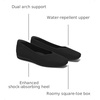 image:imageVIVAIA Margot Walker Womens Flats Lightweight Square Toe V Cut Ballet Flats Comfortable Casual Water Repellent Walking Flat ShoesBlack Water Repellent