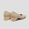 image:imageVIVAIA Megan Womens SquareToe Block Heel Pumps Arch Support VCut Vamp Block HeelAlmond