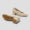 image:imageVIVAIA Megan Womens SquareToe Block Heel Pumps Arch Support VCut Vamp Block HeelAlmond