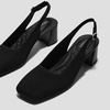 image:imageVIVAIA Mikko Womens Margot Slingback Heels Square Toe Knit Upper Platform Block Heel Arch SupportBlack