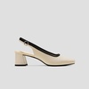 image:imageVIVAIA Mikko Womens Margot Slingback Heels Square Toe Knit Upper Platform Block Heel Arch SupportCream Ivory  Black
