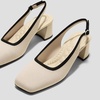 image:imageVIVAIA Mikko Womens Margot Slingback Heels Square Toe Knit Upper Platform Block Heel Arch SupportCream Ivory  Black
