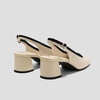 image:imageVIVAIA Mikko Womens Margot Slingback Heels Square Toe Knit Upper Platform Block Heel Arch SupportCream Ivory  Black