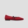 image:imageVIVAIA Miley Womens Mary Jane Flats Shoe with Stylish 3 Laces Comfortable Square Toe Ballet Flats for Women Daily OutfitRuby Red