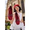 image:imageVIVAIA Miley Womens Mary Jane Flats Shoe with Stylish 3 Laces Comfortable Square Toe Ballet Flats for Women Daily OutfitRuby Red