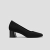 image:imageVIVAIA Monroe Womens SquareToe Margot Chunky Heel Pumps Knit Upper Block Heel Arch SupportBlack