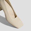 image:imageVIVAIA Monroe Womens SquareToe Margot Chunky Heel Pumps Knit Upper Block Heel Arch SupportCream Ivory