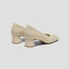 image:imageVIVAIA Monroe Womens SquareToe Margot Chunky Heel Pumps Knit Upper Block Heel Arch SupportCream Ivory
