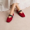 image:imageVIVAIA Myriel Margot 30 Mary Jane Flats for Women Comfortable Square Toe Fashion Adjustable Metal Buckle Sustainable Ballet Flat ShoesRuby Red