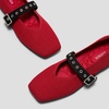 image:imageVIVAIA Myriel Margot 30 Mary Jane Flats for Women Comfortable Square Toe Fashion Adjustable Metal Buckle Sustainable Ballet Flat ShoesRuby Red