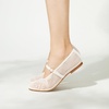 image:imageVIVAIA Nelly Womens Mary Jane Flats Comfortable Almond Toe Ballet Flat Shoe Lightweight Soft Versatility Dress ShoesCream Mesh