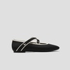 image:imageVIVAIA Nia Womens Mary Jane Flats Shoe with CrossStrap Style Almond Toe Comfortable Ballet Flats for Casual Daily WearBlack Cream Ivory
