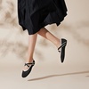 image:imageVIVAIA Nia Womens Mary Jane Flats Shoe with CrossStrap Style Almond Toe Comfortable Ballet Flats for Casual Daily WearBlack Cream Ivory