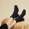image:imageVIVAIA Regina Pro Booties for Women Comfort Block Heel Ankle Boots Square Toe Slipon Water Repellent Anti Slip for FallWinter Dress Daily OutfitSolid Black