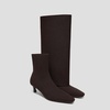 image:imageVIVAIA Rita Womens Ankle Boots with Detachable Leg Warmers Mini Square Toe Kitten Heel Booties Fashion Comfortable for Daily OutfitDark Chocolate
