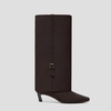 image:imageVIVAIA Rita Womens Ankle Boots with Detachable Leg Warmers Mini Square Toe Kitten Heel Booties Fashion Comfortable for Daily OutfitDark Chocolate