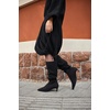 image:imageVIVAIA Rumi Womens Wool Knee High Boots Mini Square Toe Kitten Heel Tall Boots Fashion Foldable Shaft Comfortable Fall Winter Daily OutfitBlack Wool