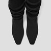 image:imageVIVAIA Rumi Womens Wool Knee High Boots Mini Square Toe Kitten Heel Tall Boots Fashion Foldable Shaft Comfortable Fall Winter Daily OutfitBlack Wool