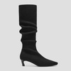 image:imageVIVAIA Rumi Womens Wool Knee High Boots Mini Square Toe Kitten Heel Tall Boots Fashion Foldable Shaft Comfortable Fall Winter Daily OutfitBlack Wool