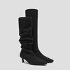 image:imageVIVAIA Rumi Womens Wool Knee High Boots Mini Square Toe Kitten Heel Tall Boots Fashion Foldable Shaft Comfortable Fall Winter Daily OutfitBlack Wool