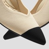 image:imageVIVAIA Scarlett PointedToe Kitten Heel Pumps Knit Upper Arch Support Rubber OutsoleCream Ivory  Black