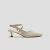 image:imageVIVAIA Sylvan Womens PointEase Slingback Pumps Pointed Toe Knit Upper Arch Support Kitten HeelStone Grey Metallic
