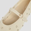 image:imageVIVAIA Tamia Mary Jane Flats for Women Comfortable Toe Flat Shoes Adjustable Washable Ballet FlatsCream Ivory Pearls