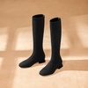 image:imageVIVAIA Tara Pro Womens Water Repellent Wool KneeHigh Boots Slip on SquareToe Booties 118 Block Heel Booties Lady Dress Short Winter Fall Boots