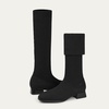 image:imageVIVAIA Tara Pro Womens Water Repellent Wool KneeHigh Boots Slip on SquareToe Booties 118 Block Heel Booties Lady Dress Short Winter Fall Boots