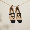 image:imageVIVAIA Womens Margot Mary Jane SquareToe Ballet FlatsNude Peach  Black