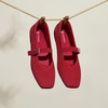 image:imageVIVAIA Womens Margot Mary Jane SquareToe Ballet FlatsRuby Red