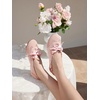 image:imageVIVAIA Yanka Womens Flat Shoes Round Toe Satin Sneakerina Laceup Ballet Flats Comfortable Lightweight Fashion SneakerPeach Blush