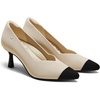 image:imageVIVAIA Anna Womens Pointed Toe Mid Heel Dress Pumps for Office Work WeddingCream IvoryBlack