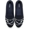 image:imageVIVAIA Audrey Embroidered Loafers RoundToe Smart Casual Comfortable Slip OnNavy  Silver Pearl