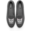 image:imageVIVAIA Audrey Embroidered Loafers RoundToe Smart Casual Comfortable Slip OnRich Grey  Silver British Cat