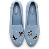 image:imageVIVAIA Audrey Embroidered Loafers RoundToe Smart Casual Comfortable Slip OnSmoky Blue  Skiing Cats